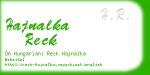 hajnalka reck business card